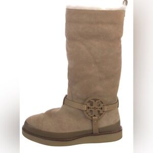 Tory Burch Dana Sherling Split Suede  Boots